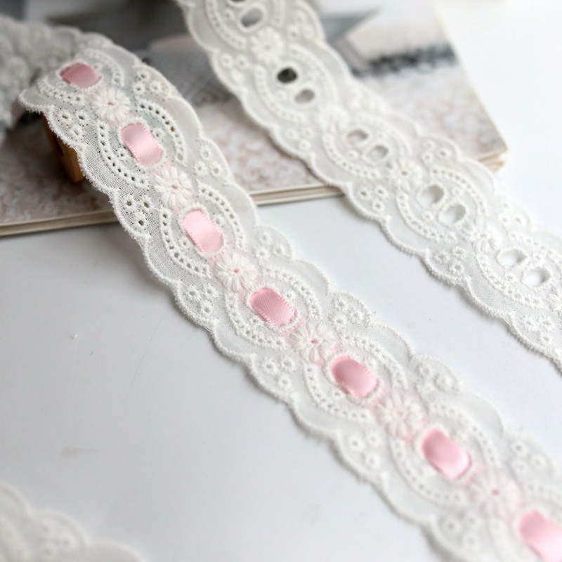 白色纯棉布刺绣穿丝带蕾丝花边diy服装裙边衣边腰带手工装饰辅料,淘宝优惠券,粉丝福利购,淘宝优惠卷