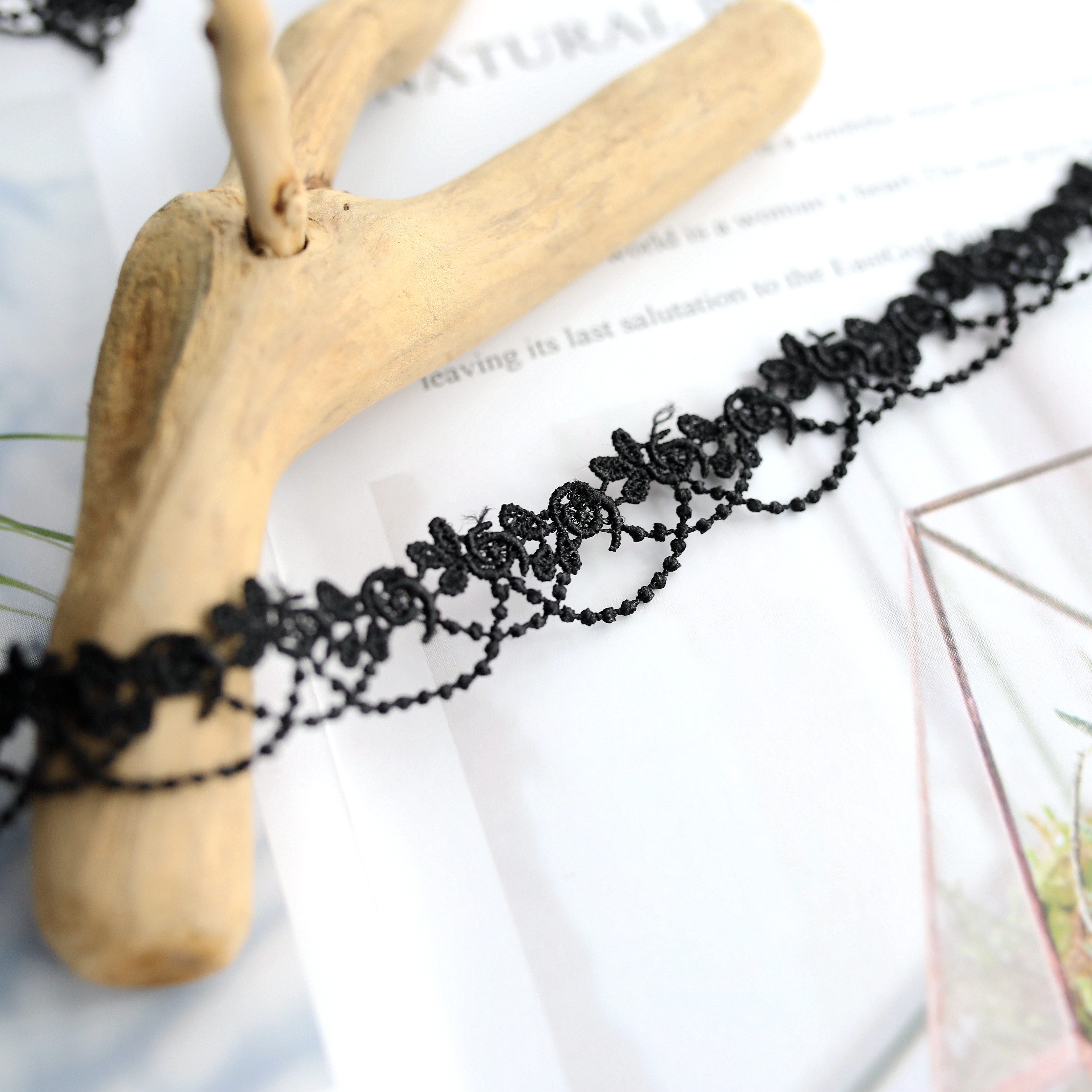 2cm黑白水溶刺绣蕾丝花边 diy手工项链配饰洛丽塔娃衣服装饰辅料,淘宝优惠券,粉丝福利购,淘宝优惠卷