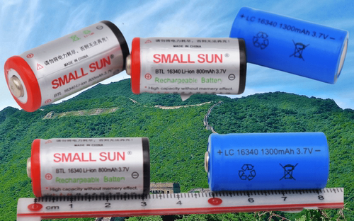 小太阳16340可充电高容量800mAh3.7V露营户外专用设备手电锂电池 - 图1