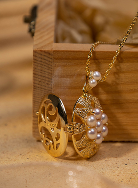 首饰定制天然珍珠香囊复古吊坠
