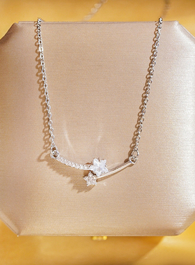 银色微笑星星项链女2025新款锁骨链爆款时尚吊坠高级感颈链网红