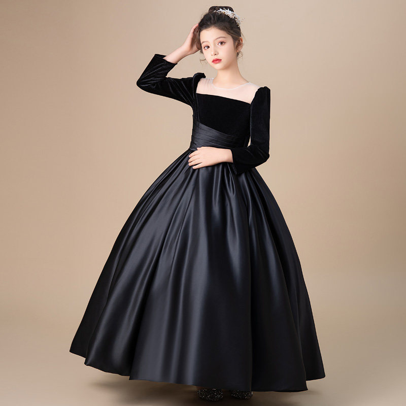 高端秋冬新款乐团演出少女童公主裙音乐会钢琴大小提琴演奏晚礼服,淘宝优惠券,粉丝福利购,淘宝优惠卷