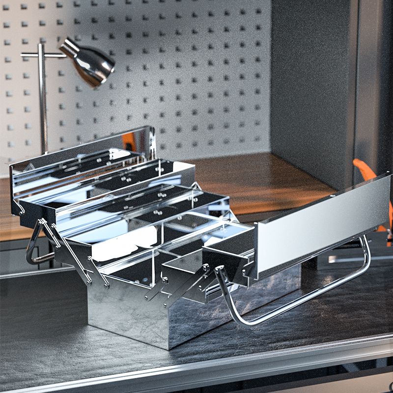 不锈钢工具箱家用多功能五金三层折叠车载收纳盒工业级工具收纳箱 - 图2