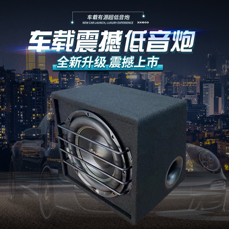 车载12寸有源重低音炮双音圈大功率喇叭汽车12V后备箱超低音改装