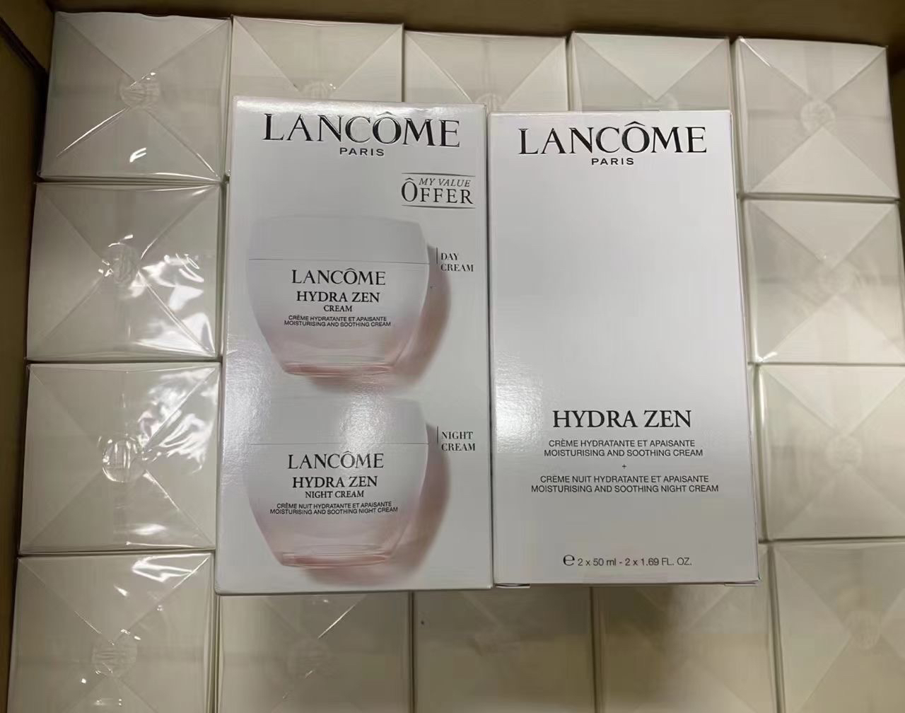 LANCOME兰蔻水份缘舒缓面霜两件套日霜50ml+晚霜50ml补水保湿滋润