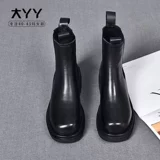 Демисезонные кожаные челси в английском стиле на платформе, большой размер, размеры 41-43, в британском стиле, 40