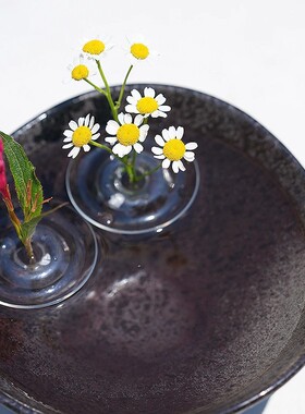 漂浮花插侘寂风插花器插花鲜花水培器皿花盆花瓶客厅布置创意干花