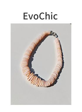 天然粉澳宝项链原创设计小众极简风项链