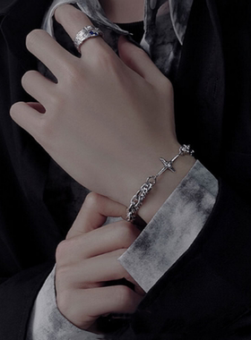 多层十字架项链手链嘻哈男女情侣