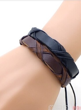 复古真皮交叉韩版手链9.9包邮