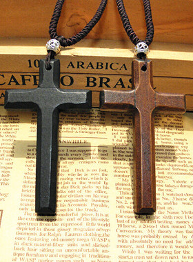 木质十字架文艺范女士毛衣链包邮