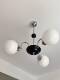 Silver vintage small milk white iron chandelier