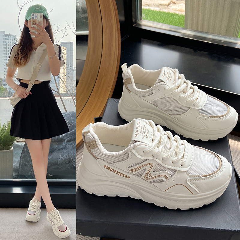 厚底轻便老爹鞋25新款夏季网面时尚休闲运动鞋不累脚百搭跑步鞋 - 图2