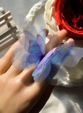 新款森系原创立体蝴蝶戒指高级感小众设计仙女轻奢气质舞蹈指环