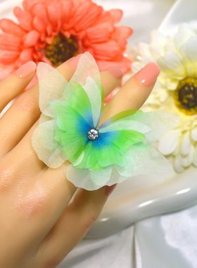 原创小众设计高级感蝴蝶开口活口戒指超仙脱俗指环配饰新中式舞蹈