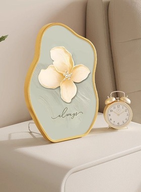 法式奶油风花卉卧室床头桌面肌理摆件画高级感餐厅客厅治愈系摆台