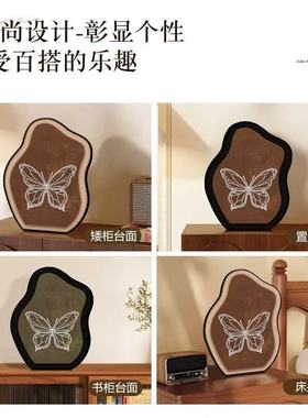 法式珍珠画蝴蝶桌面摆件客厅电视柜家居饰品装饰画创意床头柜摆画