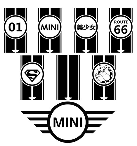 包邮迷你mini cooper R60 F54 F55 F56车贴拉花机盖车身拉花贴纸 - 图3