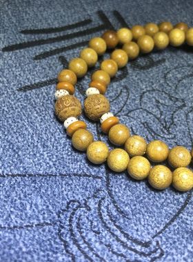 精品金丝楠木6mm双圈回纹珠手链女士款手串文玩佛珠木制礼品工艺