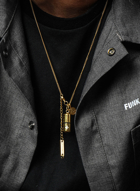 日系金色钛钢吊坠节日礼物项链