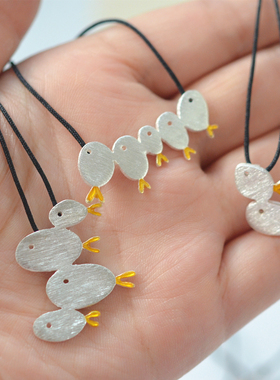 鱼不停游~希腊风格纯银项链耳钉年年有鱼/设计师男女个性情侣配饰