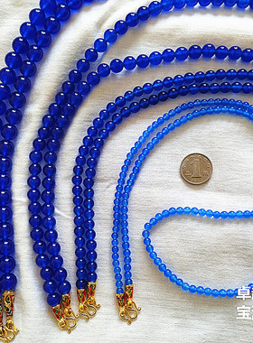蓝玉髓小珠子项链女士佛牌