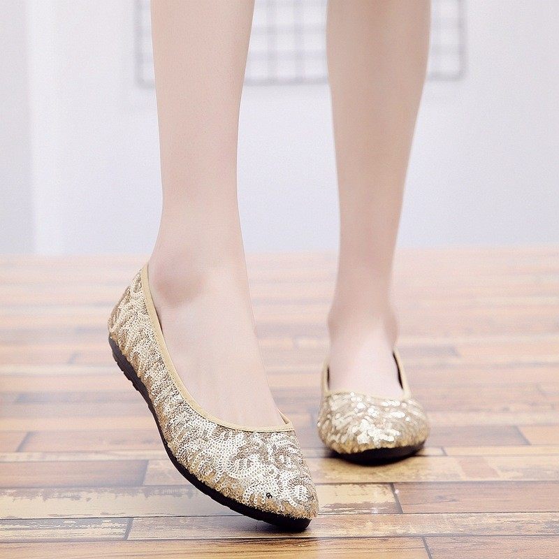 老北京布鞋官方女春秋新款时尚平底防滑休闲浅口上班软底亮片单鞋,淘宝优惠券,粉丝福利购,淘宝优惠卷
