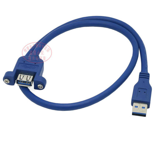 60CM 带螺丝孔 USB3.0延长线 数据充电公对母延长线 可固定带耳朵 - 图1