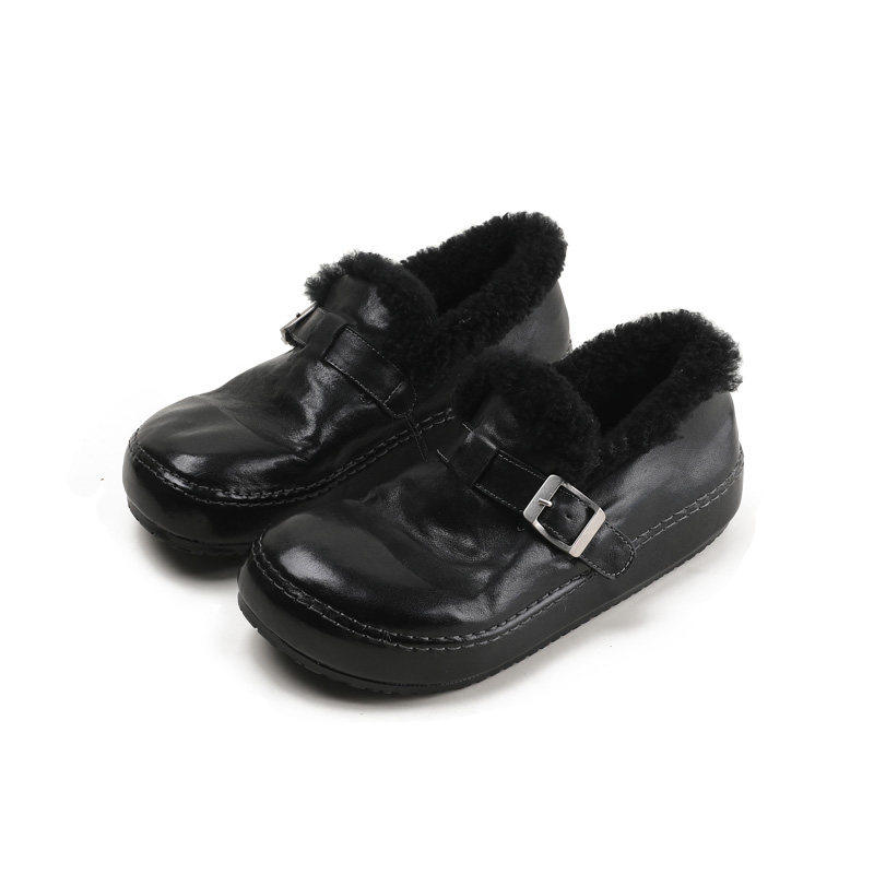 素陌冬季新款马皮勃肯鞋女羊皮毛一体加绒保暖毛毛鞋懒人棉鞋1366,淘宝优惠券,粉丝福利购,淘宝优惠卷