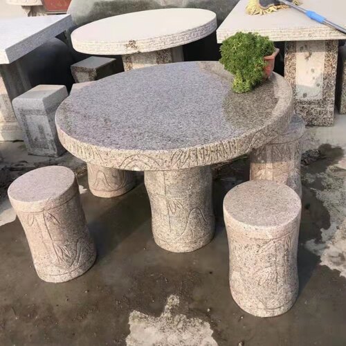 石桌石凳花岗岩大理石头雕刻庭院家花园户别墅台室外茶台新品摆件 - 图1