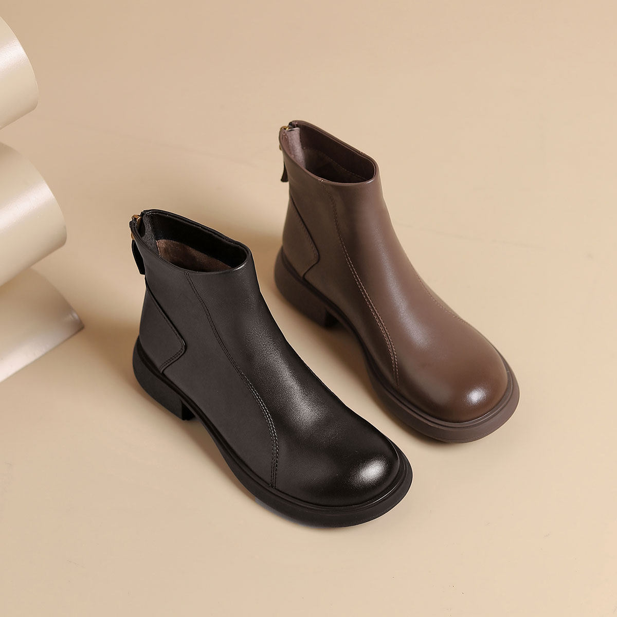 西村名物（微瑕）羊皮舒适百搭极简秀气短靴裸靴软面女靴,淘宝优惠券,粉丝福利购,淘宝优惠卷