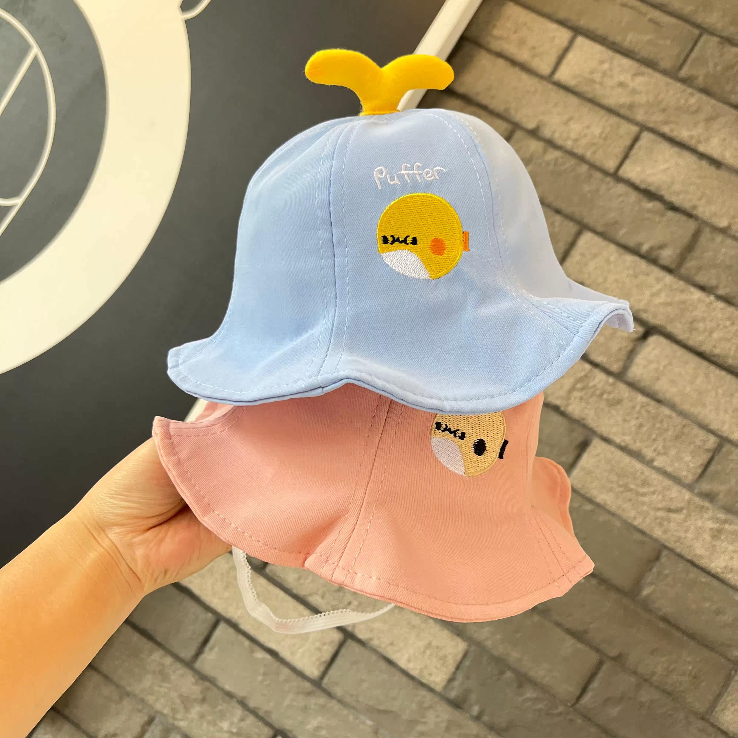婴儿渔夫帽春秋薄款防晒遮阳帽春天宝宝纯棉帽子男女童可爱盆帽潮