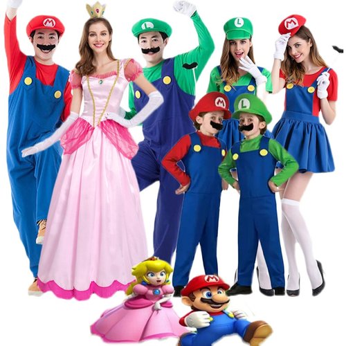 超级玛丽表演背带裤装马里奥化妆舞会装扮服装万圣节成人Cosplay - 图3