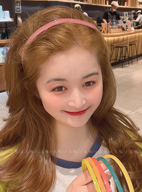高级感糖果色带齿防滑细头箍女