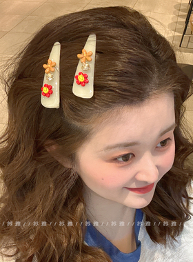 撞色花朵小猫小狗爱心钻鸭嘴夹子