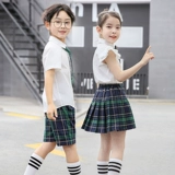 Летняя студенческая юбка в складку, летняя одежда для школьников, форма для детского сада, летний комплект