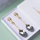 Michelangelo's gold-plated retro gift box with knife and fork spoon