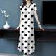 Middle-aged mother dress ice silk polka dot short-sleeved skirt