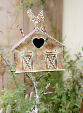 房子乡村田园插花藤蔓爬架爬小鸟