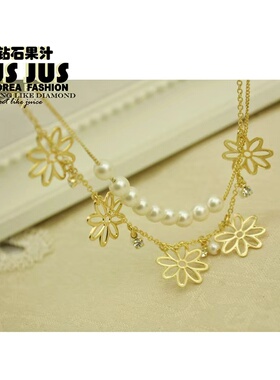 2026韩国新款女项链镂空花瓣项链女生精致时尚小众设计感项链气质