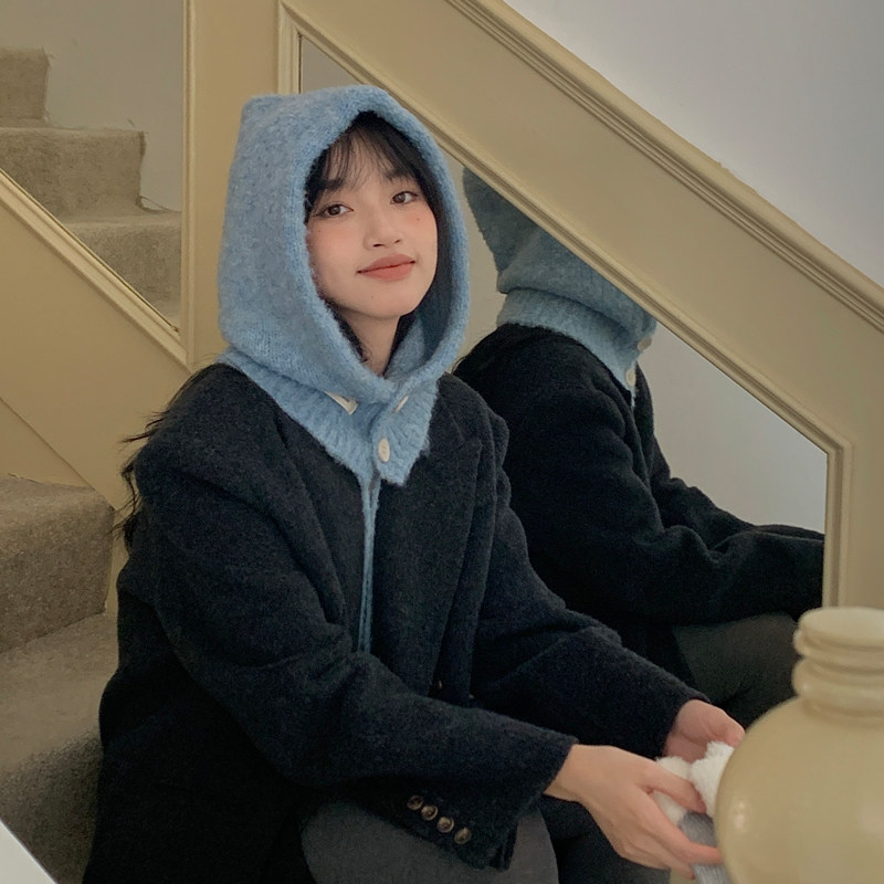 定染星空蓝~巴拉克拉法帽羊毛混纺保暖针织帽围脖一体护耳帽子,淘宝优惠券,粉丝福利购,淘宝优惠卷