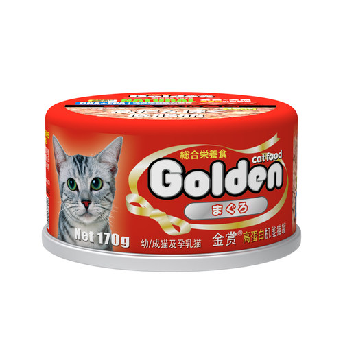 Golden日本金赏猫咪零食170g金枪鱼丁香鱼猫罐头增肥湿粮12罐 - 图2