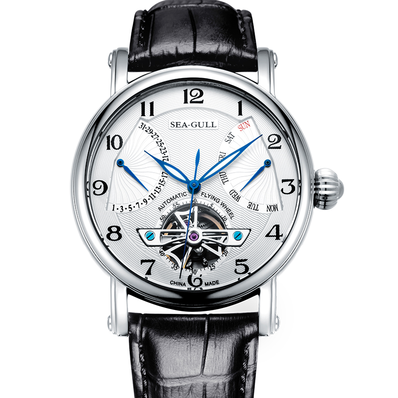 海鸥男多功能全自动镂空防水男表 海鸥表优力联旭国产腕表