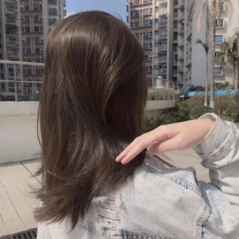 纯自然黑色染发剂遮盖白发染发膏盖浅黄色复古黑茶男女在家染植物