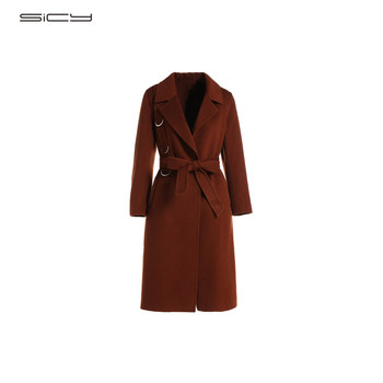 Timely Yaji SiCY Winter Waist Decoration Hidden Button Wool Jacket Double-sided Cashmere Coat Counter Same