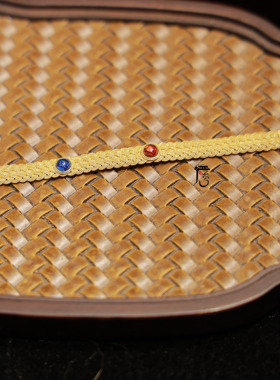 银镀金麻花丝编织软手镯