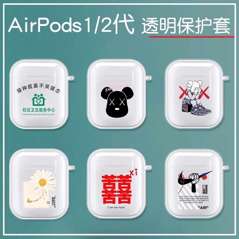 airpodS保护套透明创意搞怪软壳硅胶蓝牙无线耳机套一二代airpodS卡通萌虎情侣小众airpod1/2/3潮牌ins - 图2