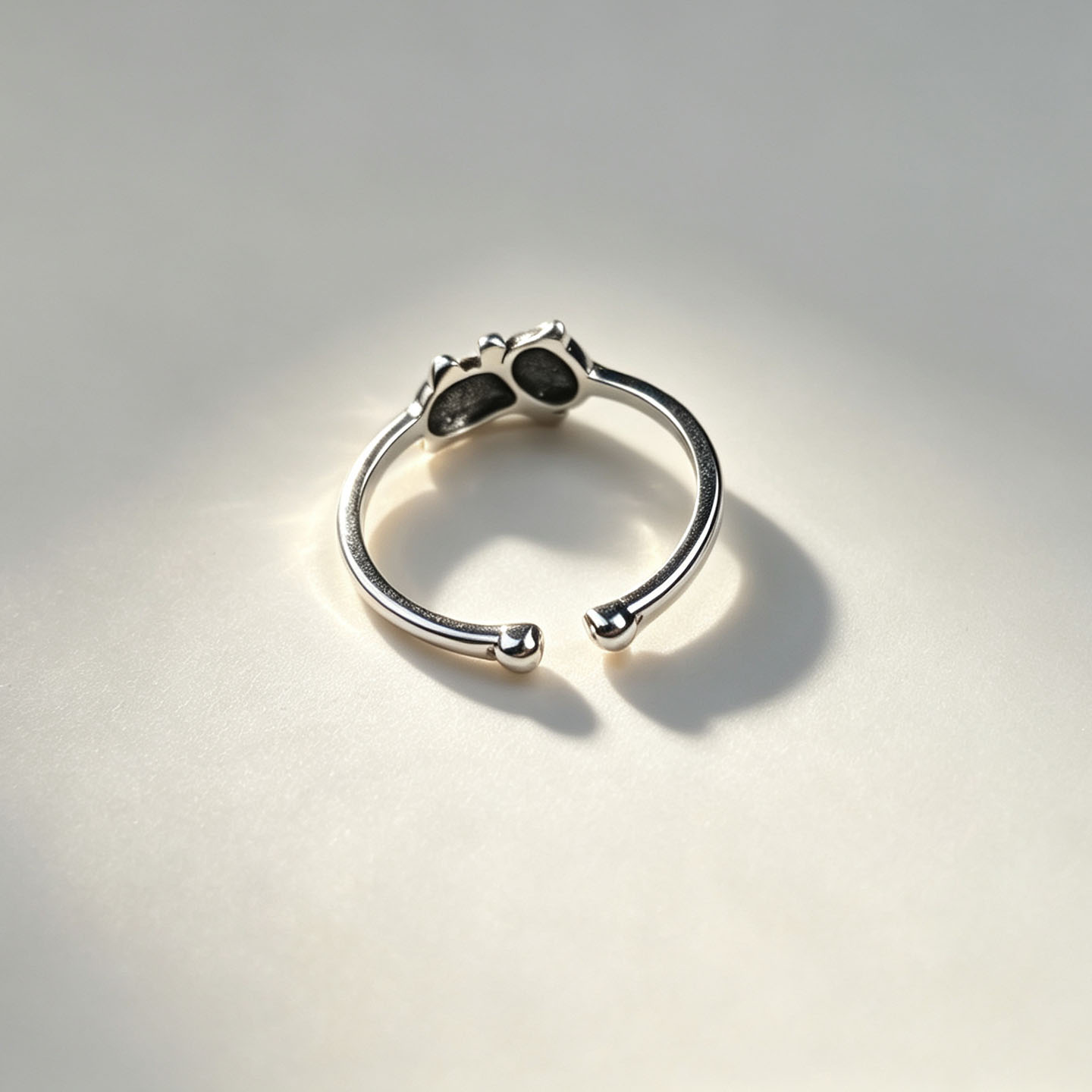 Lucky Lucky Cat S925 Sterling Silver Open Ring