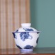 Blue and White Cabbage Baicai Covered Bowl Tea Cup Pot Pressure Hand Cup