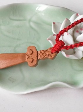 桃木剑吊坠项链挂绳保平安